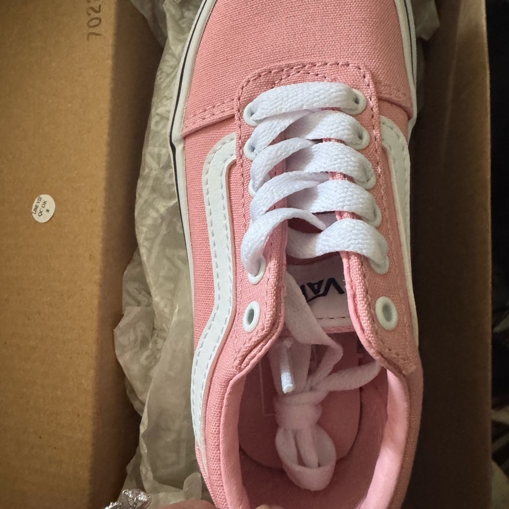 Vans Pink and White Canvas Shoes